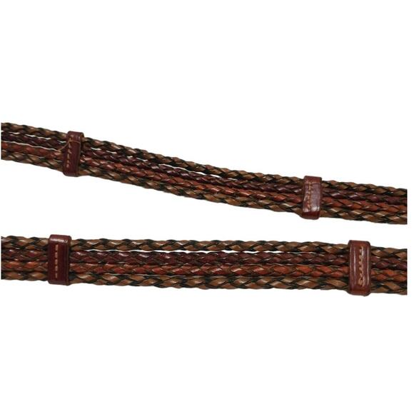 Turkey Luxe Braided Leather Belt Men's Sz 38 Brown Sporty Golf Preppy Workwear - Picture 4 of 11